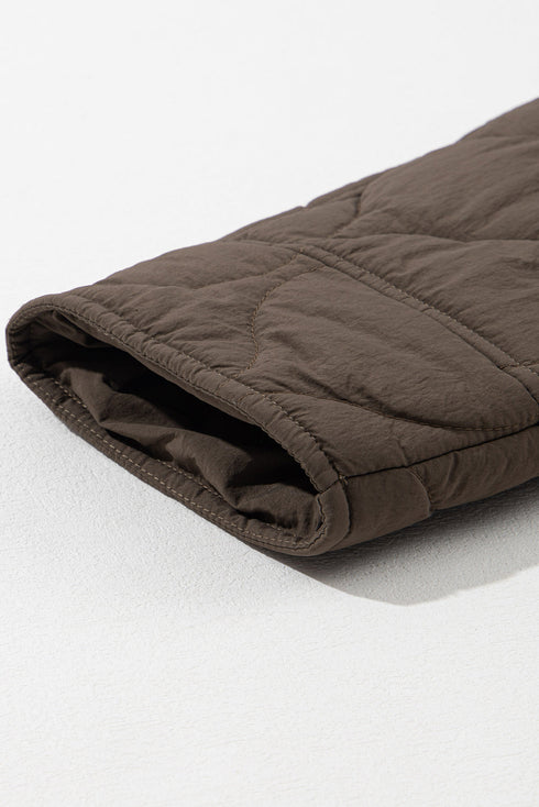 Snap Button Quilted Puffer Jacket